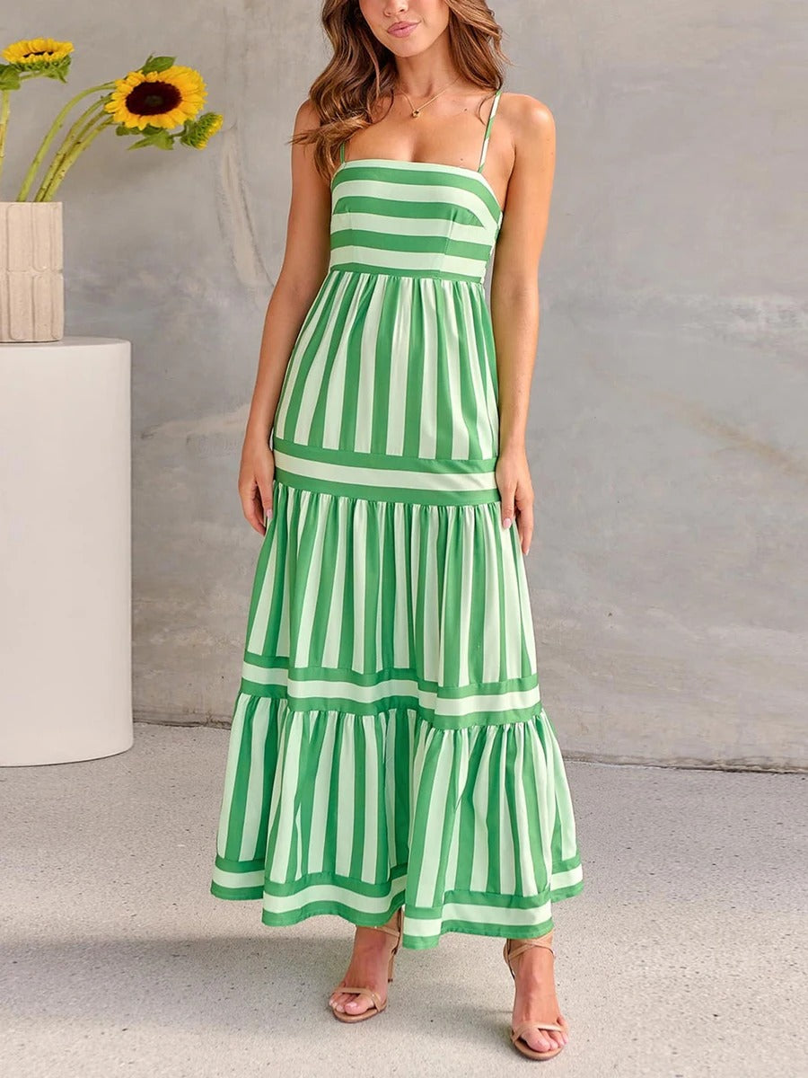 Chloe™｜Block Stripe Maxi Dress