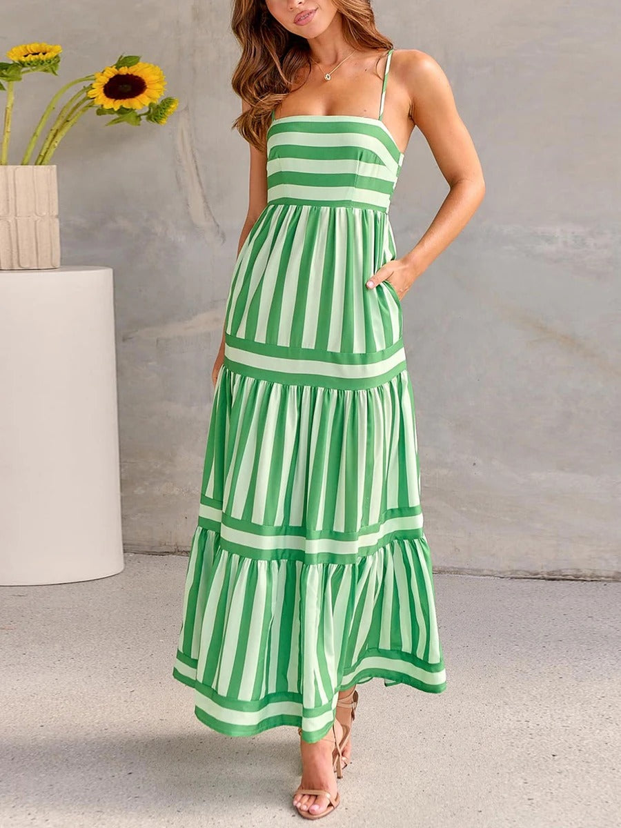 Chloe™｜Block Stripe Maxi Dress