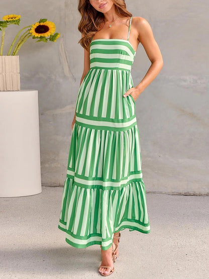 Chloe™｜Block Stripe Maxi Dress