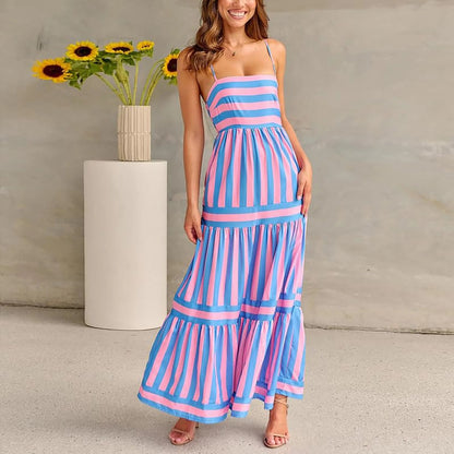 Chloe™｜Block Stripe Maxi Dress